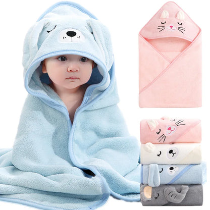 Hooded Baby Bath Towels with Adorable Animal Designs and Soft, Absorbent Material for Newborns and Toddlers