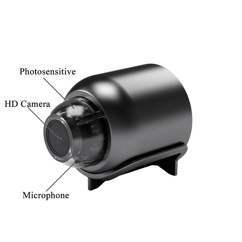 Compact Wireless HD 1080P Mini Camera with Night Vision and Motion Detection, Compatible with Android and iOS Apps for Enhanced Home Security Monitoring