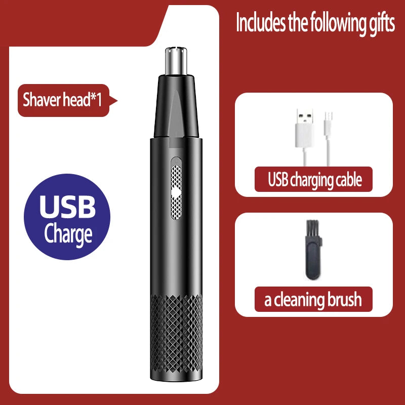 Electric Nose Hair Trimmer with Precision Rotary Blades, Ergonomic Design, and Easy Cleaning for Effective and Painless Grooming