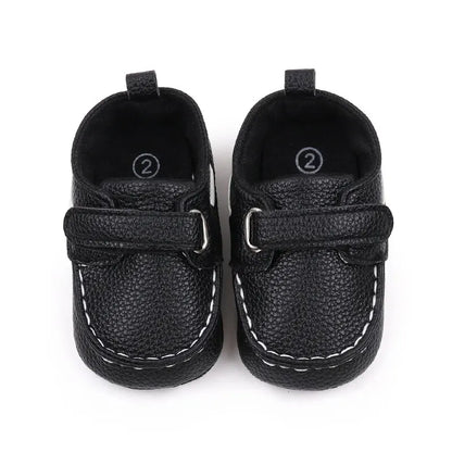 Soft Sole Baby Moccasins with Adjustable Hook & Loop Closure for Boys and Girls - Non-Slip First Walking Shoes with Durable Stitching