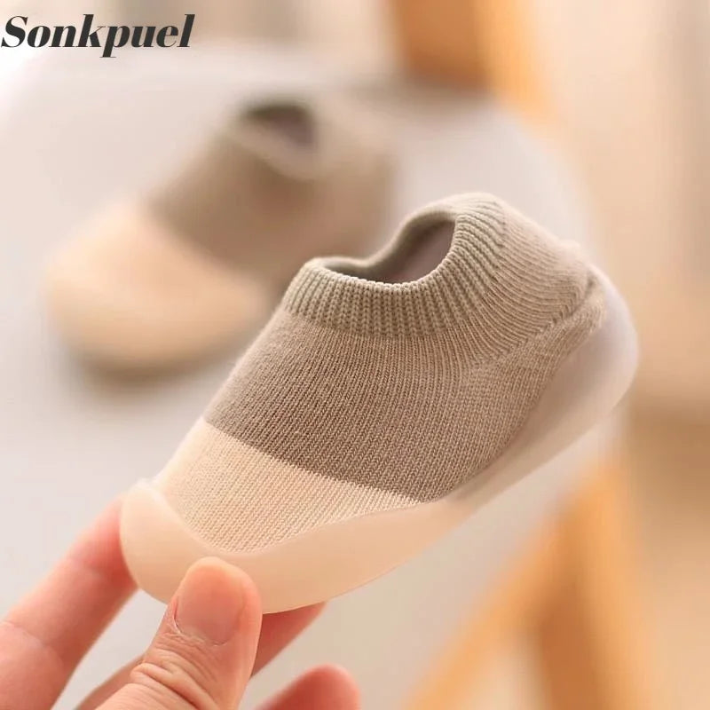 Soft Sole Baby Walking Shoes with Slip-Resistant Outsole and Comfortable Knitted Upper for Toddlers