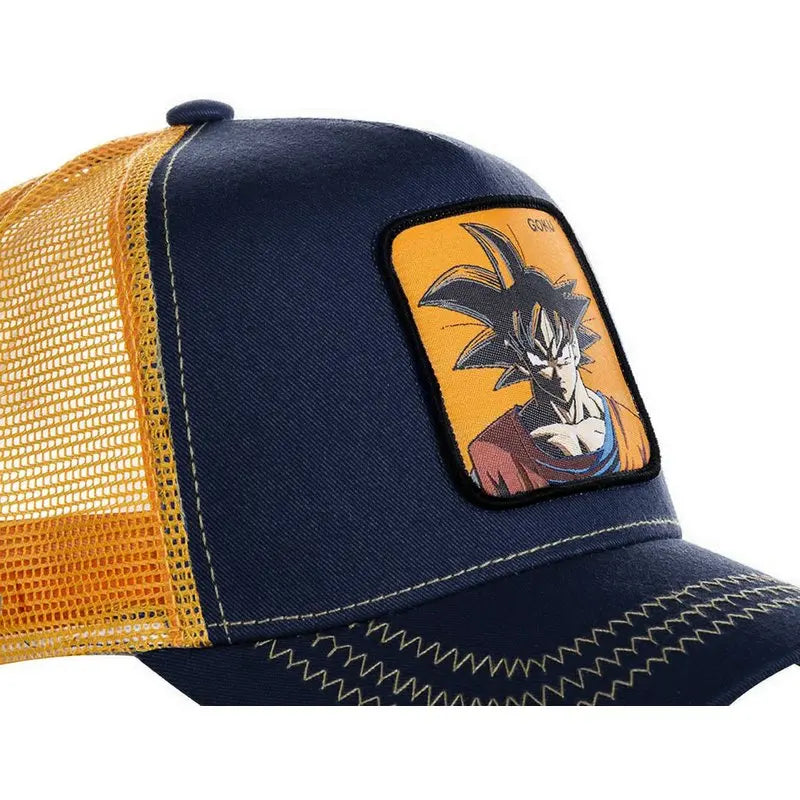 Anime-Themed Trucker Cap with Mesh Back, Embroidered Character Patch, and Adjustable Snapback Closure for Stylish Casual Wear