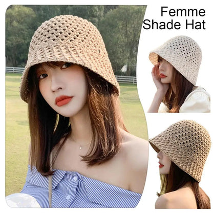 Handwoven Straw Bucket Hat with Breathable Design for Chic Summer Style and Sun Protection