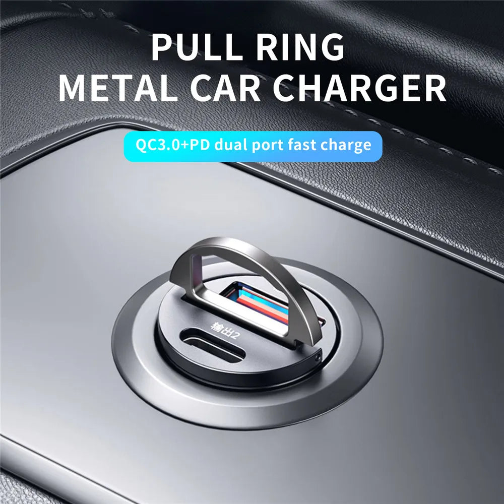 200W Dual USB Car Charger with Fast Charging Technology, Compact Design, and Universal Compatibility for Smartphones and Tablets