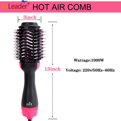 3-in-1 Hair Dryer Brush for Volumizing, Straightening, and Curling with Multi-Level Heat Settings and Ergonomic Handle for Easy Styling