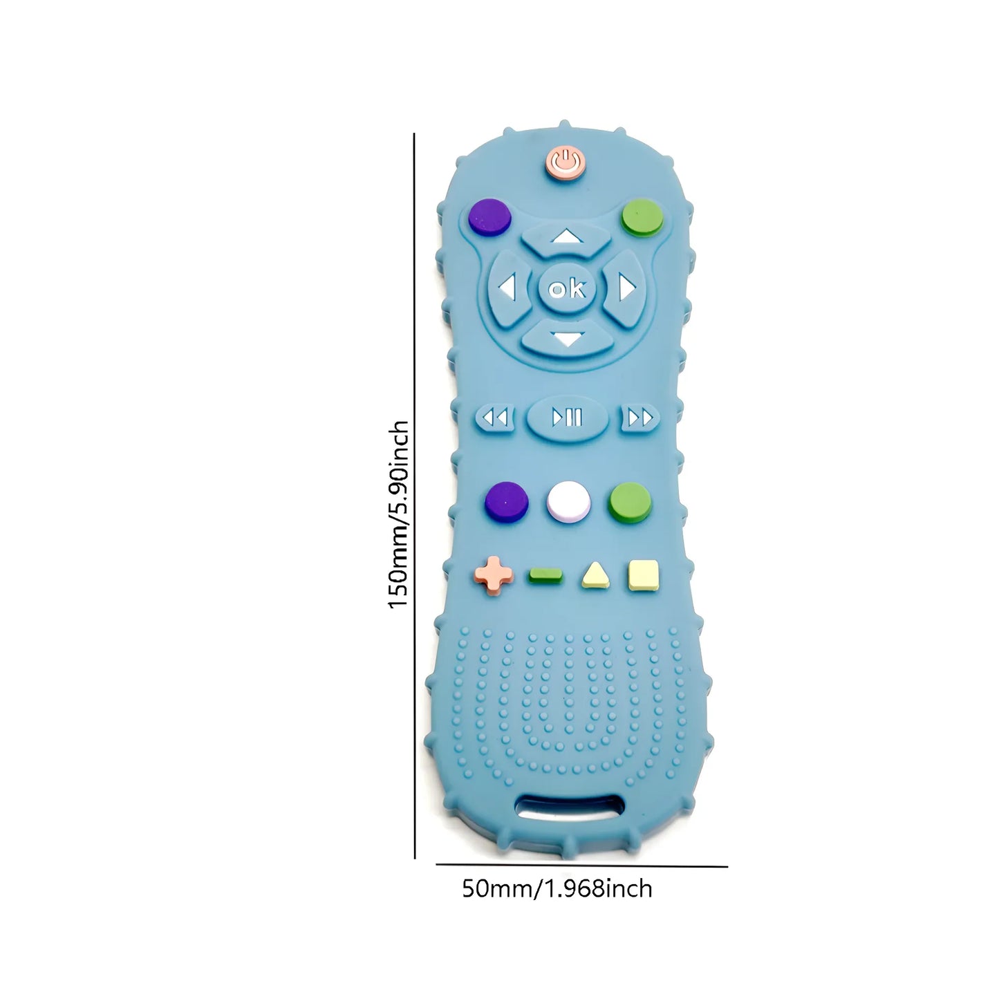 Ergonomic Silicone Remote Control Cover with Textured Grip and Colorful Button Accents