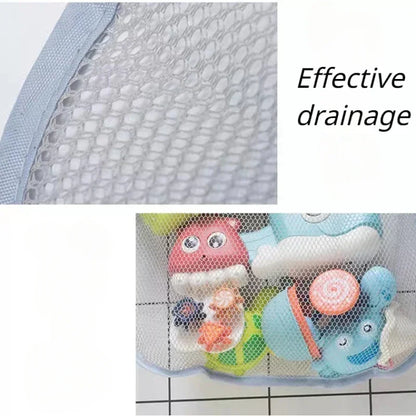 Hanging Baby Bath Toy Organizer with Animal Designs, Mesh Pockets for Quick Drainage, and Strong Suction Cups for Secure Attachment, Ideal for Keeping Bath Time Fun and Tidy