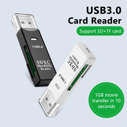 USB 3.0 High-Speed SD and TF Card Reader 2-in-1 Adapter with 512GB Support for Fast Data Transfer