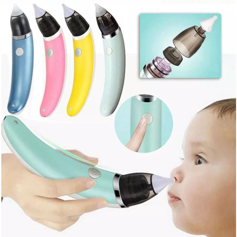 Electric Baby Nasal Aspirator with Adjustable Suction Levels, Rechargeable Design, and Soft Silicone Tips for Gentle and Effective Mucus Removal, Suitable for Infants and Toddlers