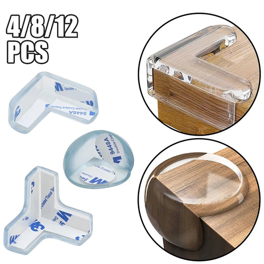 Durable Corner Protectors for Baby Safety – Set of 4, 8, or 12, Transparent Soft Edge Guards for Furniture, Tables, and Cabinets, Easy to Install with Strong Adhesive Strips