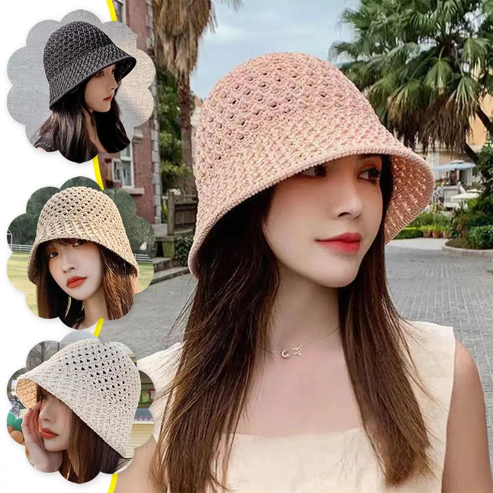 Handwoven Straw Bucket Hat with Breathable Design for Chic Summer Style and Sun Protection