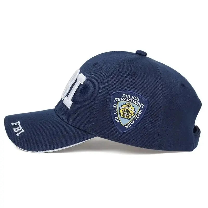 Embroidered FBI Baseball Cap with Police Department Patch and Adjustable Strap for Casual and Tactical Wear