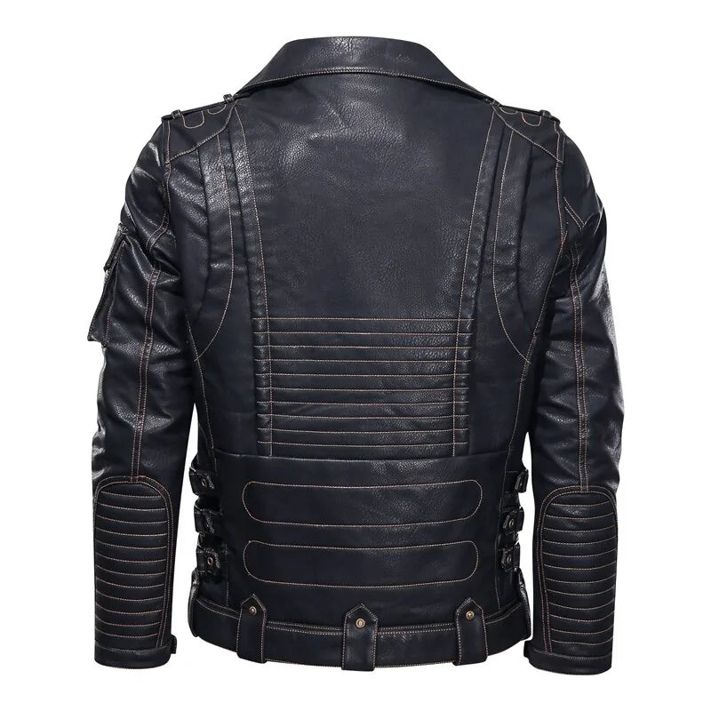 Mens Leather Jacket Motorcyclist Bikers Premium Quality