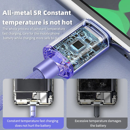 120W Fast Charging USB-C to USB-C Cable with High-Durability Braided Design for Rapid Power Delivery and Data Transfer