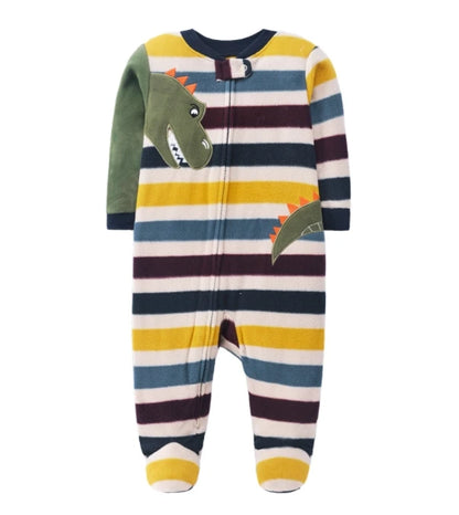 Adorable Animal-Themed Baby Footed Pajamas, Cozy Long-Sleeve Sleepers with Zipper Closure, Soft and Warm Infant Onesies, Various Cute Designs for Boys and Girls