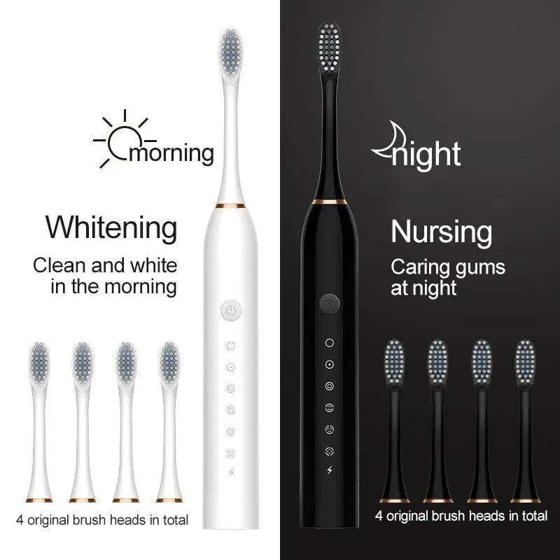 Electric Toothbrush with 6 Cleaning Modes, High-Frequency Vibration, USB Charging, and Waterproof Design for Comprehensive Oral Care