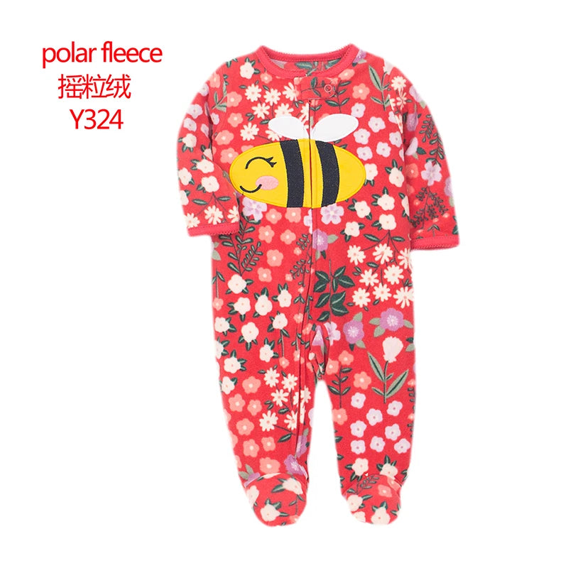 Adorable Animal-Themed Baby Footed Pajamas, Cozy Long-Sleeve Sleepers with Zipper Closure, Soft and Warm Infant Onesies, Various Cute Designs for Boys and Girls