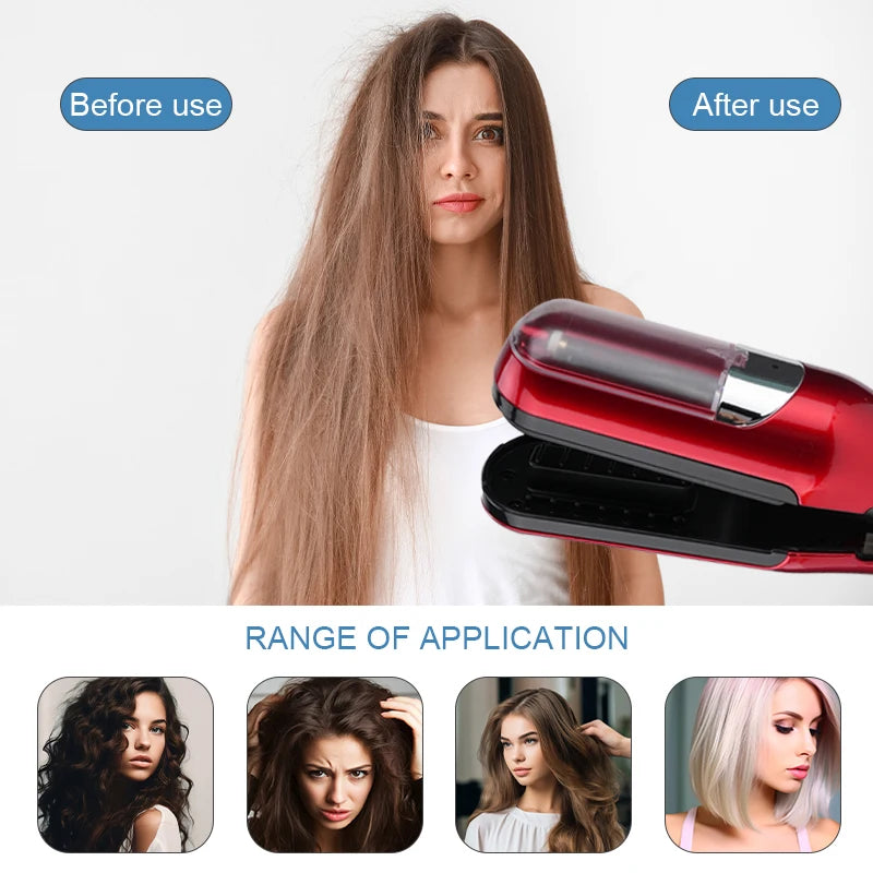 2-in-1 Hair Straightener and Split End Trimmer with Type-C Charging, LED Work Lamp, and Safety Features for Healthy, Silky Hair