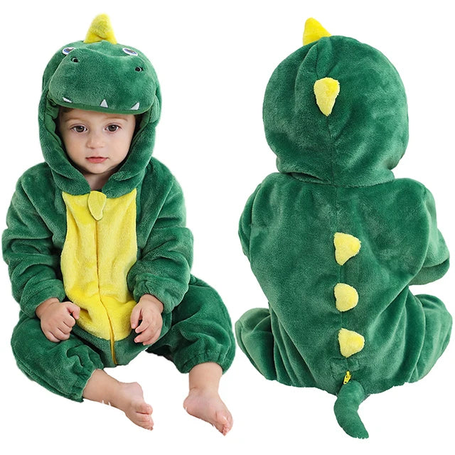 Adorable Animal Themed Fleece Onesies with Hood for Babies and Toddlers