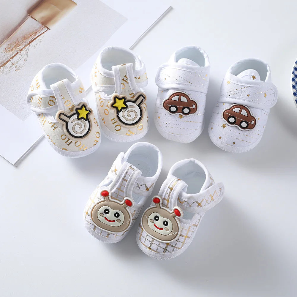 Adorable Baby First Walker Shoes with Soft Sole and Cute Cartoon Designs, Ideal for Newborns and Toddlers