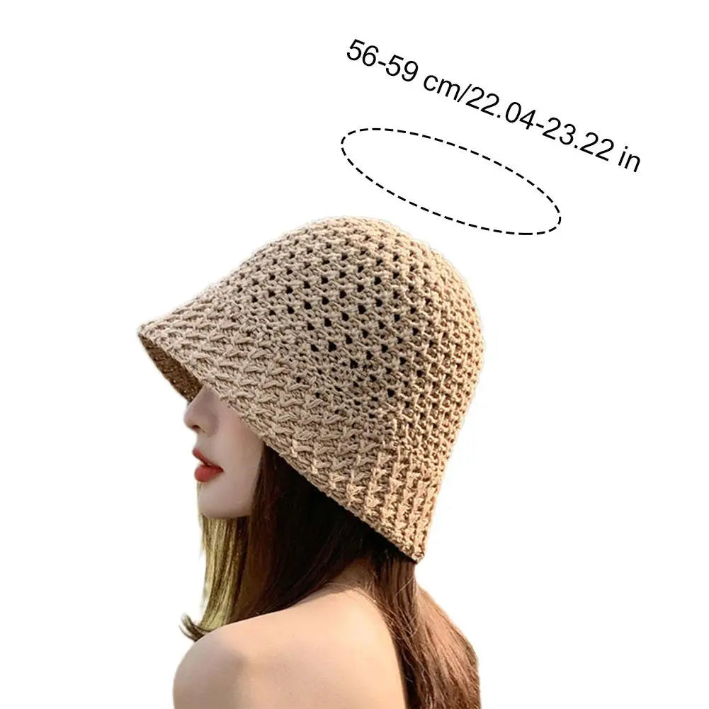 Handwoven Straw Bucket Hat with Breathable Design for Chic Summer Style and Sun Protection