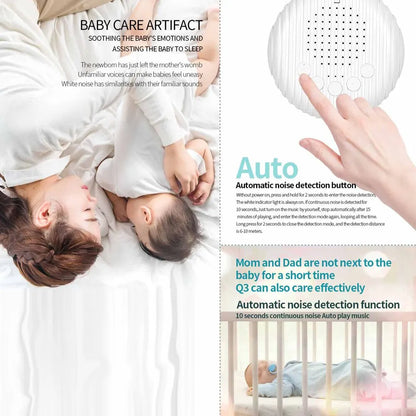 Portable Baby Sleep Machine with Soothing Sounds and Adjustable Volume for Enhanced Sleep Quality on the Go