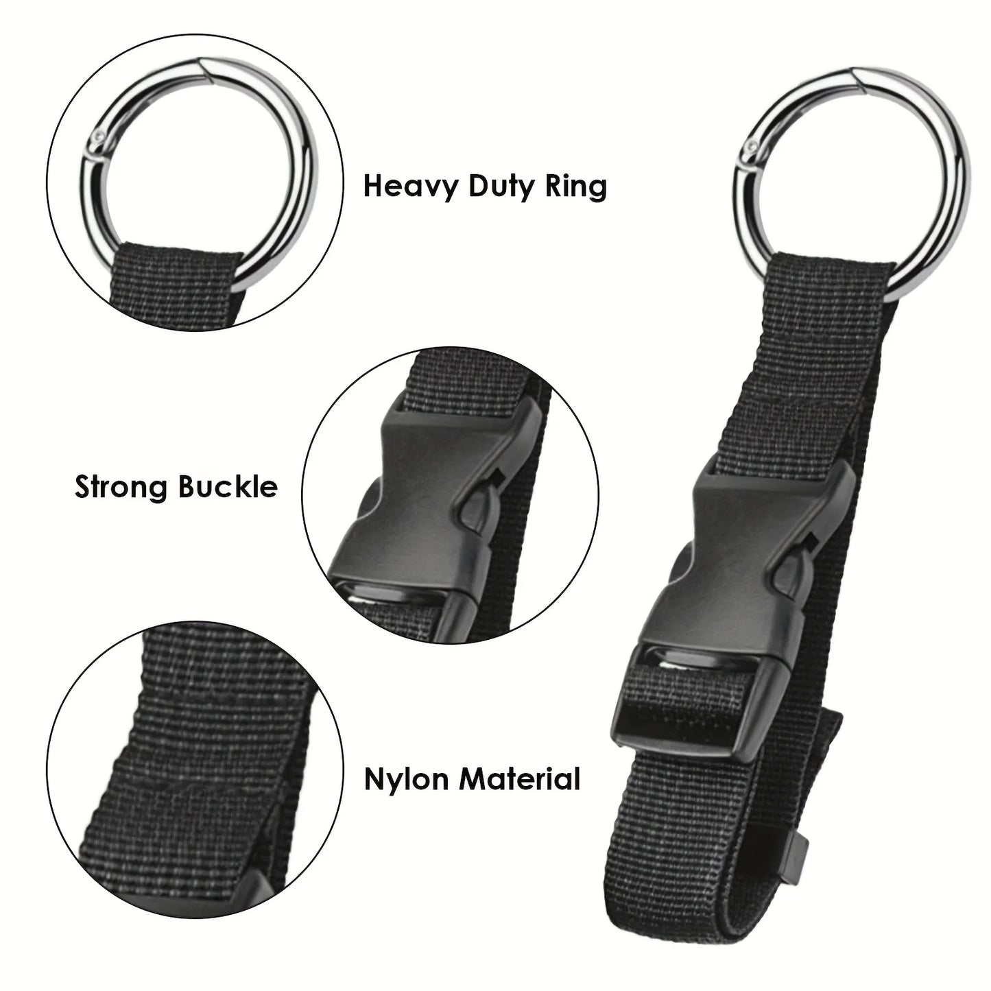 Multifunctional Travel Bag Clip, Heavy-Duty Strap with Secure Buckle and Key Ring, Ideal for Attaching Jackets, Bags, or Accessories to Luggage, Durable and Convenient for Organized Travel