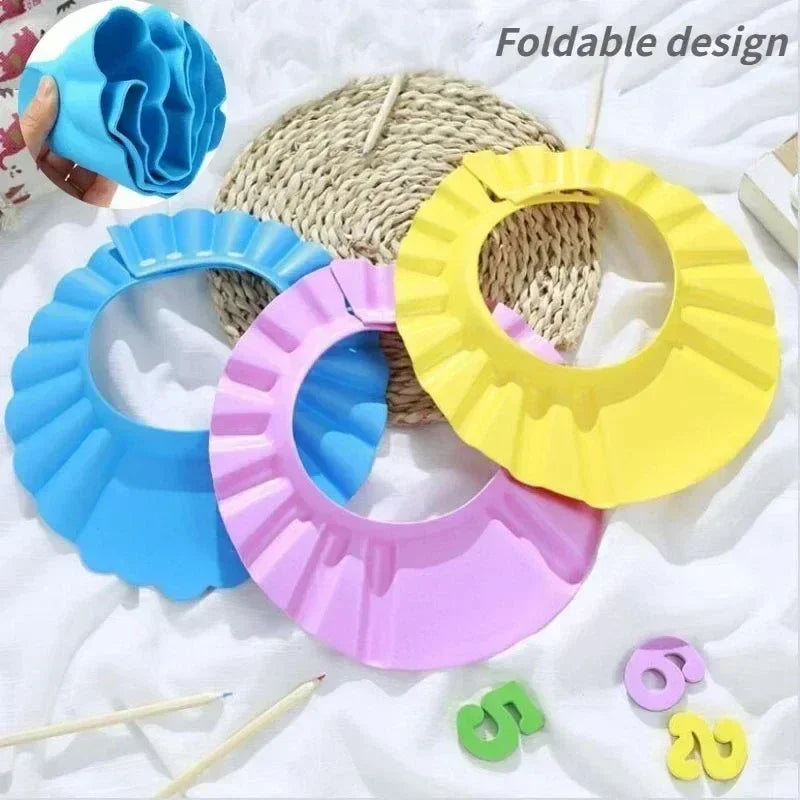 Adjustable Baby Shower Cap with Ear Protection, Soft and Flexible Bath Visor to Prevent Water from Getting into Eyes and Ears, Ideal for a Tear-Free Bathing Experience for Infants and Toddlers