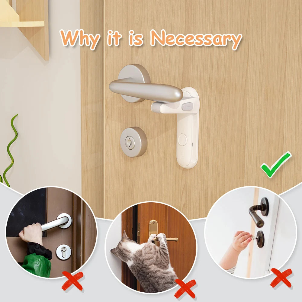 Secure Door Handle Lock for Child Safety, Ideal for Preventing Accidental Openings and Enhancing Home Security