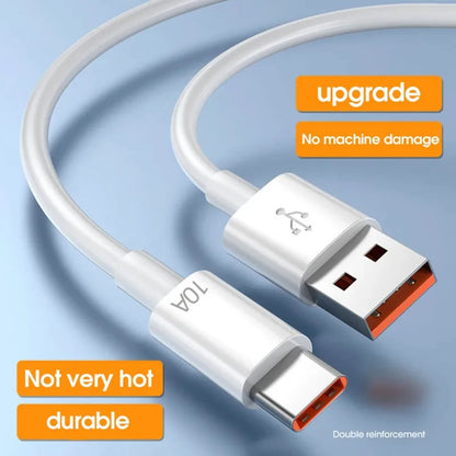 120W USB to Type-C Fast Charging Cable with 10A High Current for Rapid Power Delivery and Data Transfer