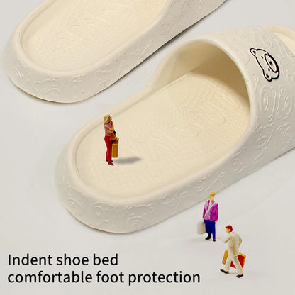 Comfortable Soft Rebound Deodorizing Slippers with Embossed Cartoon Design and Anti-Slip Sole for Indoor and Outdoor Use