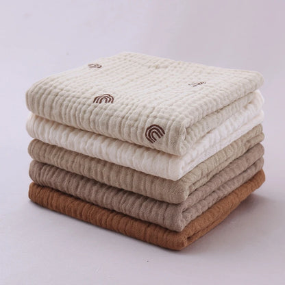 **Set of 5 Soft and Absorbent Muslin Baby Washcloths for Gentle Skin Care**