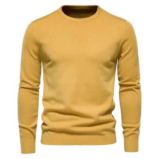 Men's Classic Crew Neck Knit Sweater with Long Sleeves