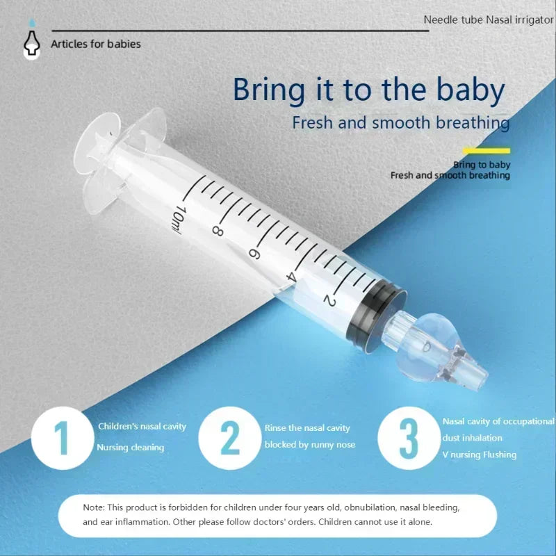 Baby Nasal Irrigation Syringe with Soft Silicone Tip for Gentle Nasal Cleaning – 10ml Capacity