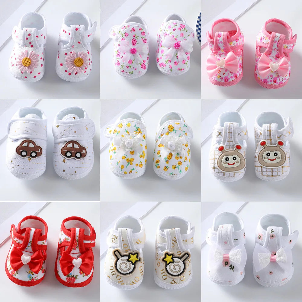 Adorable Baby First Walker Shoes with Soft Sole and Cute Cartoon Designs, Ideal for Newborns and Toddlers