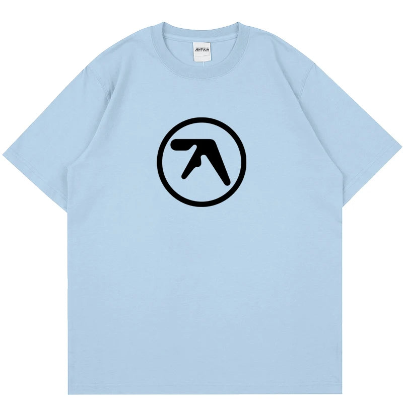 **Men's Short Sleeve 3D Print Aphex Twin Logo O-Neck T-Shirt**