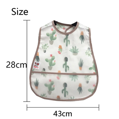 Adorable Waterproof Baby Bibs with Catch-All Pocket and Fun Cartoon Designs for Easy Clean-Up