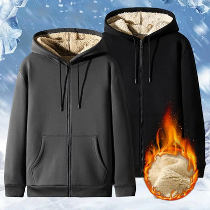 Sherpa Lined Full-Zip Hoodie with Thermal Insulation for Ultimate Warmth and Comfort