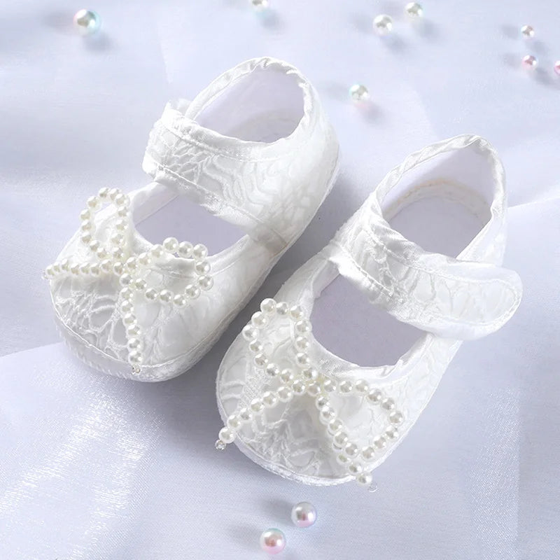 Soft Baby Mary Jane Flats with Large Bow Detail and Elastic Strap for Secure Fit