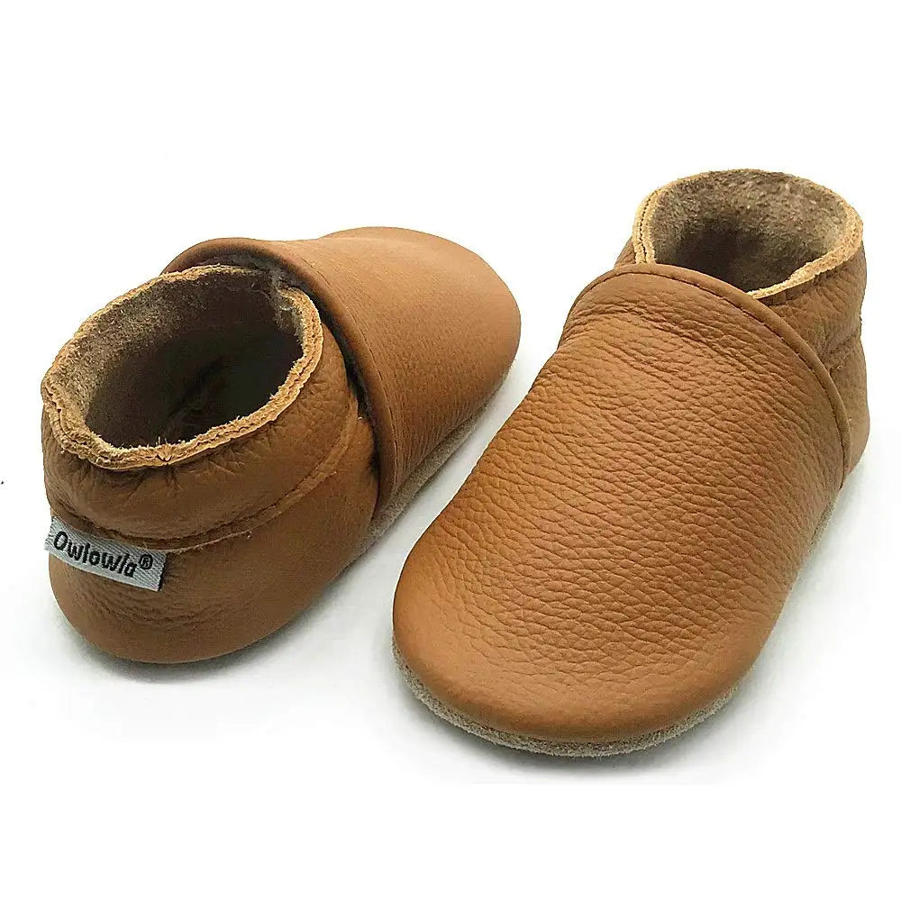 Soft Leather Baby Moccasins with Cozy Lining and Non-Slip Sole for First Walkers