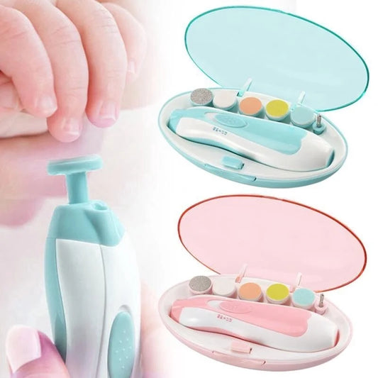 Electric Baby Nail Trimmer Kit with Multiple Speed Settings and Soft Grinding Heads for Safe and Gentle Nail Care, Includes Compact Storage Case for Easy Organization