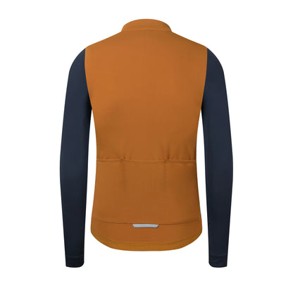 Thermal Long Sleeve Cycling Jersey with Full-Length Zipper and Moisture-Wicking Fabric for Cold Weather Riding