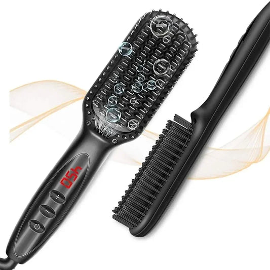 Digital Ionic Hair Straightening Brush with Anti-Scald Technology and Adjustable Temperature Control for Smooth, Frizz-Free Styling