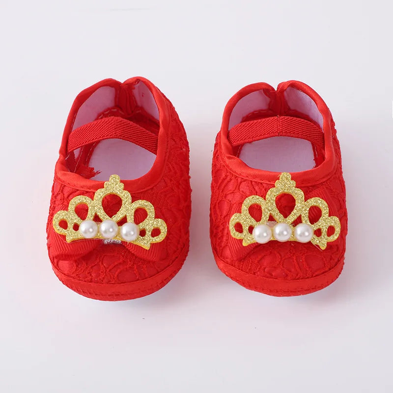 Soft Baby Mary Jane Flats with Large Bow Detail and Elastic Strap for Secure Fit