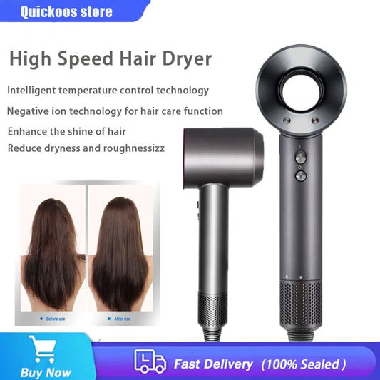 High-Speed Hair Dryer with Intelligent Temperature Control, Negative Ion Technology, and Hair Care Features for Enhanced Shine and Reduced Dryness