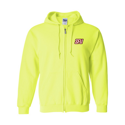 Men's Saint Francis Red Flash Logo Gildan  Heavy Blend Full Zip Hooded Sweatshirt