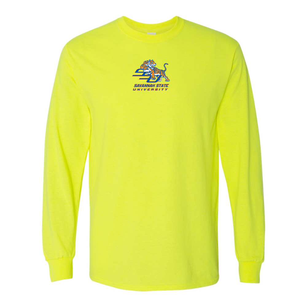 Men's Savannah State Tigers Logo Gildan Heavy Cotton Long Sleeve T-Shirt