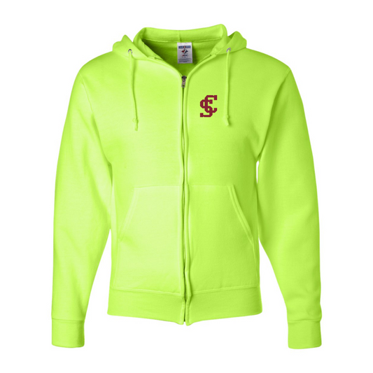 Men's Santa Clara Broncos Logo JERZEES NuBlend Full-Zip Hooded Sweatshirt
