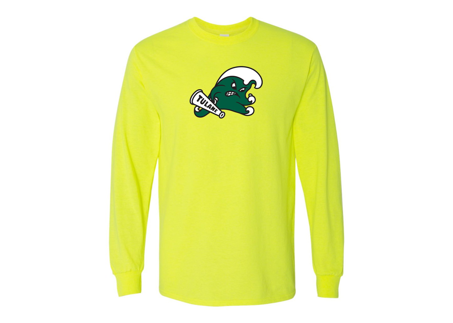 Men's Tulane Green Wave Gildan Heavy Cotton Long Sleeve T-Shirt