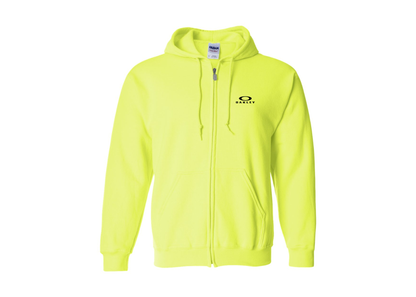 Men's Oakley Logo Gildan  Heavy Blend Full Zip Hooded Sweatshirt